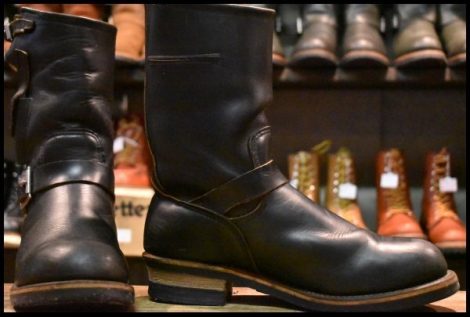 【9D 良品 PT91プリント】レッドウィング 8270 ナイフポケット エンジニア ブラック 黒 スチールトゥ ブーツ redwing HOPESMORE