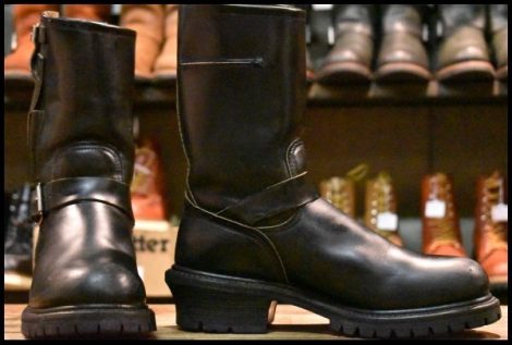 【8D 箱付 良品 PT91刺繍】レッドウィング 8280 ナイフポケット エンジニア 黒 ブラッククローム 2268 ブーツ redwing HOPESMORE