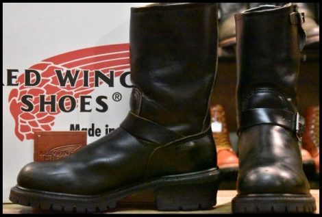 【8D 箱付 良品 PT91刺繍】レッドウィング 8280 ナイフポケット エンジニア 黒 ブラッククローム 2268 ブーツ redwing HOPESMORE