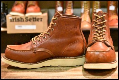 【6E 良品 旧半円犬タグ 92年12月刻印】レッドウィング 875 アイリッシュセッター 赤茶 オロラセット モック ブーツ redwing HOPESMORE