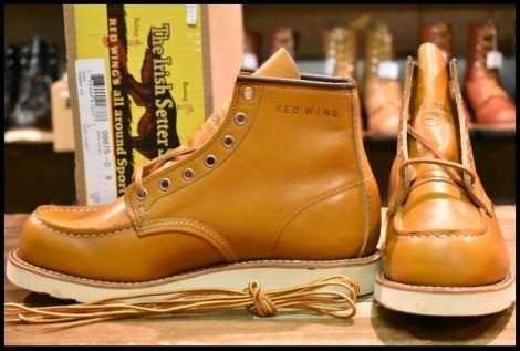 【8E 箱付 未使用 21年】レッドウィング 9875 アイリッシュセッター ゴールドラセット モックトゥ 編み上げ ブーツ redwing HOPESMORE