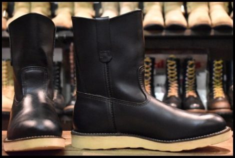 【8.5E 美品 08年】レッドウィング 8169 ペコス 黒 ブラッククローム クッションソール プルオン ブーツ redwing pecos HOPESMORE
