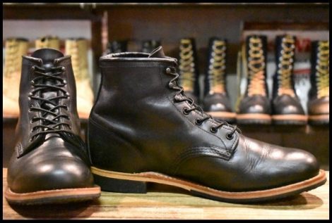 【10D 美品 24年】レッドウィング 9423 ベックマン 黒 ブラック エクスカリバー プレーントゥ 編み上げ ブーツ redwing HOPESMORE