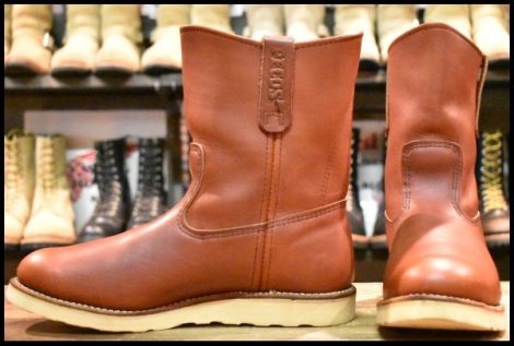 【9.5E 良品 09年】レッドウィング 8866 ペコス 赤茶 オロラセット クッションソール プルオン ブーツ redwing pecos HOPESMORE