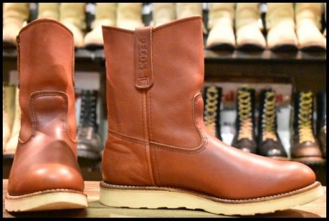 【9.5E 良品 09年】レッドウィング 8866 ペコス 赤茶 オロラセット クッションソール プルオン ブーツ redwing pecos HOPESMORE