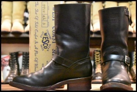 【8.5D 良品 10年】WESCO ウエスコ ナローボス ブラック 黒 エンジニア ビブラム700シングル カスタムボス ブーツ HOPESMORE