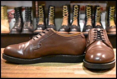 【9D 美品 15年】レッドウィング 9101 ポストマン シューズ 茶 ブラウン オックスフォード 短靴 編み上げ ブーツ redwing HOPESMORE