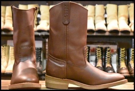 【8.5E 箱付 美品 24年】レッドウィング 1155 ペコス 茶 ブラウン ベルバリタン ロング プルオン ブーツ redwing pecos HOPESMORE