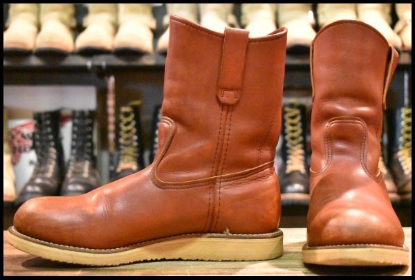 【9D 良品 PT91プリント 93年】レッドウィング 2276 ペコス 赤茶 オロラセット スチールトゥ ブーツ redwing pecos 8866 HOPESMORE