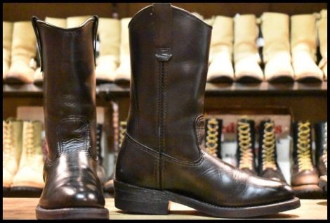 【6D 良品 16年】レッドウィング 8155 ペコス 黒 ブラッククローム ウエスタン プルオン ブーツ redwing pecos HOPESMORE