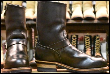 【9D 美品 06年】レッドウィング 2268 エンジニア 黒 ブラッククローム プルオン スチールトゥ ブーツ redwing HOPESMORE