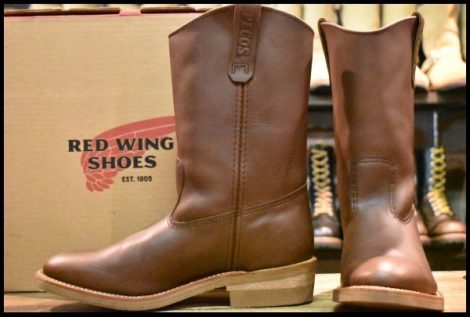【8.5E 箱付 美品 24年】レッドウィング 1155 ペコス 茶 ブラウン ベルバリタン ロング プルオン ブーツ redwing pecos HOPESMORE