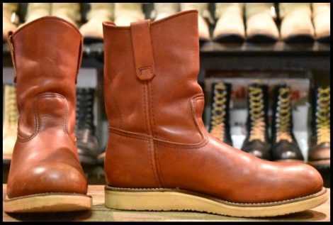 【9D 良品 PT91プリント 93年】レッドウィング 2276 ペコス 赤茶 オロラセット スチールトゥ ブーツ redwing pecos 8866 HOPESMORE