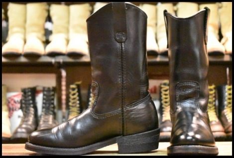 【6D 良品 16年】レッドウィング 8155 ペコス 黒 ブラッククローム ウエスタン プルオン ブーツ redwing pecos HOPESMORE