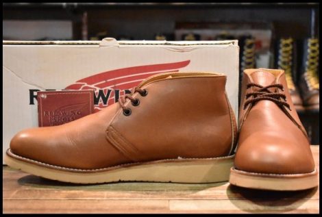 【9D 箱付 美品 羽タグ 00年】レッドウィング 595 チャッカ 茶 ブラウン ビブラム 短靴 レースアップ 編み上げ ブーツ redwing HOPESMORE