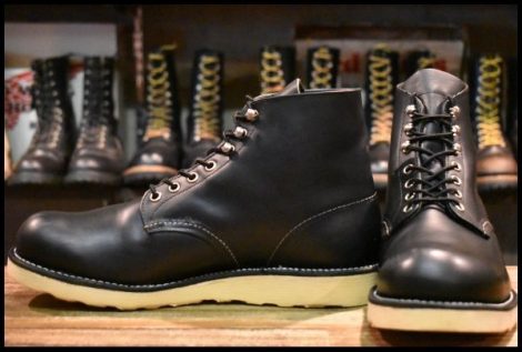 【9D 良品 06年】レッドウィング 8165 アイリッシュセッター 黒 ブラッククローム プレーントゥ 編み上げ ブーツ redwing HOPESMORE
