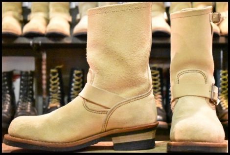 【8D 良品 10年】レッドウィング 8268 スエード エンジニア ホーソーンアビレーン ラフアウト スチールトゥ ブーツ redwing HOPESMORE