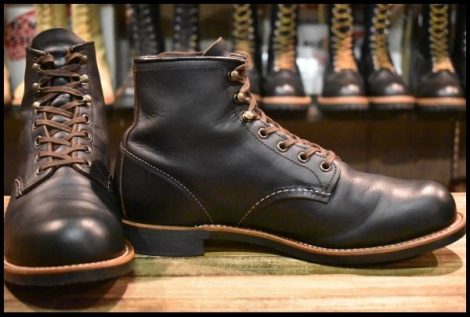 【9.5D 箱付 美品 23年】レッドウィング 3345 ブラックスミス 黒 プレーリー プレーントゥ レースアップ ブーツ redwing HOPESMORE