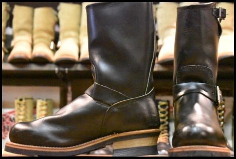 【6.5D 良品 PT99プリント 旧シルエット 03年】レッドウィング 2268 エンジニア 黒 ブラック スチールトゥ ブーツ redwing HOPESMORE