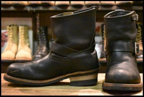 【8D 良品 07年】レッドウィング 8182 ショート エンジニア 黒 ブラック ハーネス スチールトゥ ブーツ redwing 2976 HOPESMORE