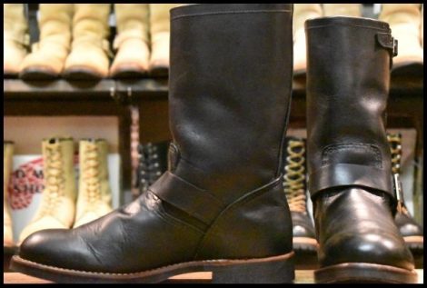 【8.5D 良品 10年】レッドウィング 2990 エンジニア 黒 ブラック ハーネスレザー スチール無し ブーツ 2966 redwing HOPESMORE