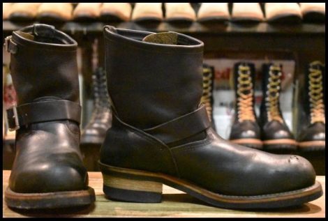 【8D 良品 07年】レッドウィング 8182 ショート エンジニア 黒 ブラック ハーネス スチールトゥ ブーツ redwing 2976 HOPESMORE