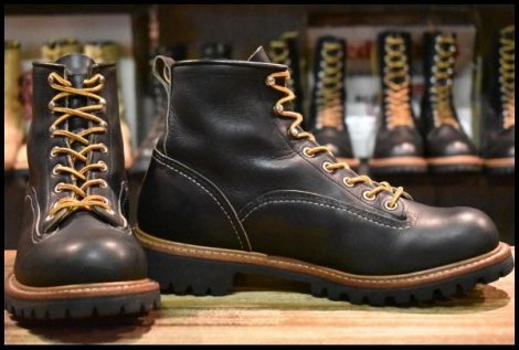 【8.5D 良品 12年】レッドウィング 2935 ビブラム ラインマン ブラック 黒 ラグソール レースアップ LTT ブーツ redwing HOPESMORE