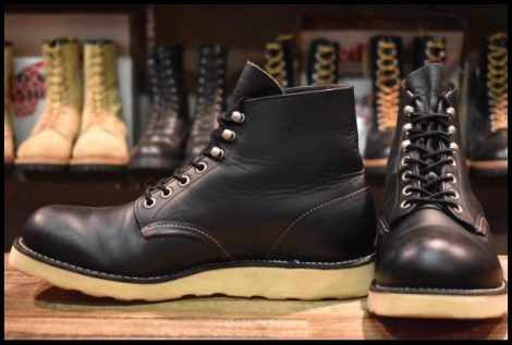 【9D 良品 犬タグ 97年】レッドウィング 8165 アイリッシュセッター 黒 ブラッククローム プレーントゥ ブーツ redwing HOPESMORE