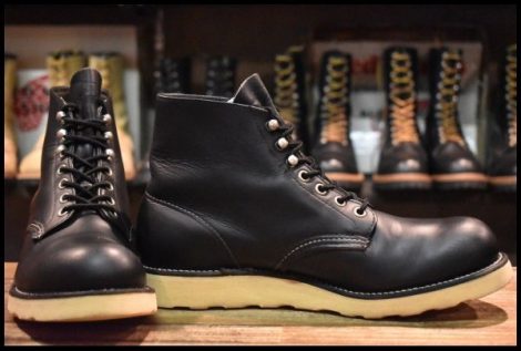 【9D 良品 犬タグ 97年】レッドウィング 8165 アイリッシュセッター 黒 ブラッククローム プレーントゥ ブーツ redwing HOPESMORE
