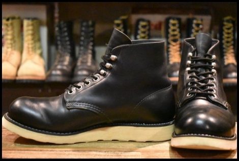 【7.5D 良品 羽タグ 97年】レッドウィング 8165 アイリッシュセッター 黒 ブラッククローム プレーントゥ ブーツ redwing HOPESMORE