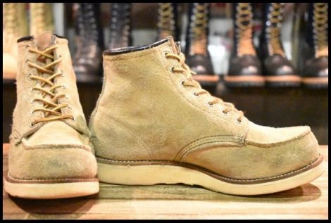 【7.5E 良品 羽タグ】レッドウィング 8173 スエード アイリッシュセッター タン ラフアウト モックトゥ ブーツ redwing HOPESMORE