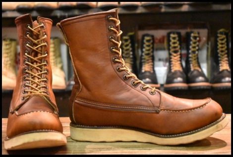 【9.5D 良品 犬刻印 97年】レッドウィング 877 ロング アイリッシュセッター 茶 オロイジナル モックトゥ ブーツ redwing HOPESMORE