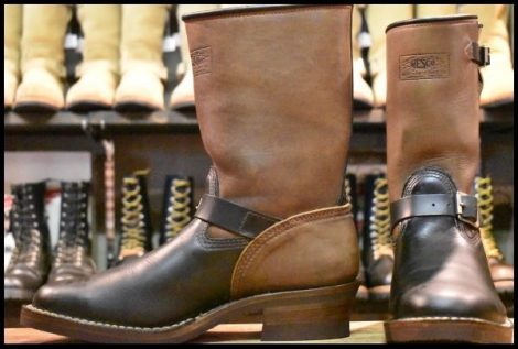 【10.5E 美品 15年】WESCO ウエスコ ナローボス 7710 ホースハイド エンジニア ブラック×ブラウン ツートン ブーツ BOSS HOPESMORE