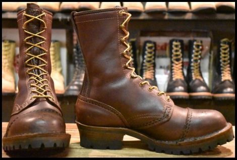 【8.5EEE 良品 13年】WESCO ウエスコ カスタムジョブマスター ブラウン 茶 ビブラム100 キャップトゥ レースアップ ブーツ HOPESMORE