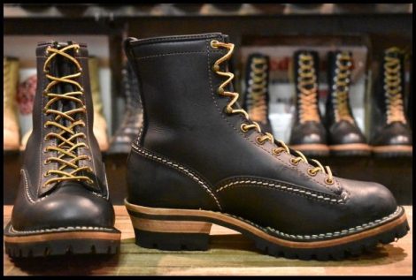 【9E 美品 13年】WESCO ウエスコ カスタムジョブマスターLTT 黒 ブラック ビブラム100シングル レースアップ 編み上げ ブーツ HOPESMORE