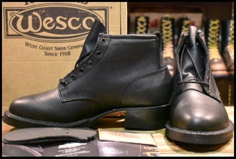 【8EE 箱付 未使用 24年】WESCO ウエスコ カスタムパッカー 黒 ブラック ビブラム705シングル ジョブマスター ブーツ HOPESMORE