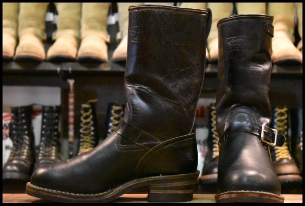 【8E 良品 05年】WESCO ウエスコ チャンピオンボス ブラック ホースハイド 黒 11インチハイト ビブラム700 エンジニア ブーツ HOPESMORE