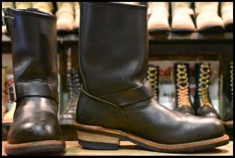 【9D 良品 08年】レッドウィング 2268 エンジニア 黒 ブラッククローム スチールトゥ プルオン ブーツ redwing HOPESMORE