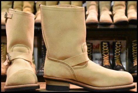 【9.5D 未使用 12年】レッドウィング 8268 スエード エンジニア ホーソーン ラフアウト スチールトゥ ブーツ redwing HOPESMORE