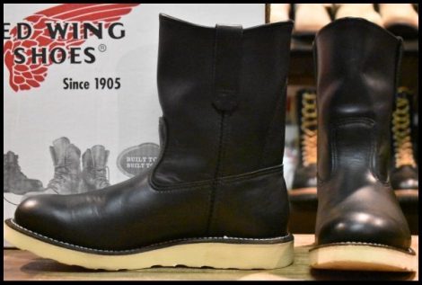 【8E 箱付 美品 08年】レッドウィング 8169 ペコス 黒 ブラッククローム プルオン クッションソール ブーツ redwing pecos HOPESMORE