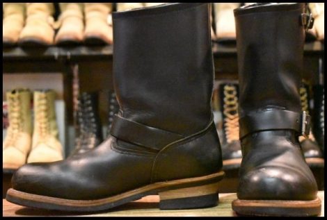 【9D 良品 08年】レッドウィング 2268 エンジニア 黒 ブラッククローム スチールトゥ プルオン ブーツ redwing HOPESMORE