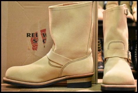 【9.5D 未使用 12年】レッドウィング 8268 スエード エンジニア ホーソーン ラフアウト スチールトゥ ブーツ redwing HOPESMORE