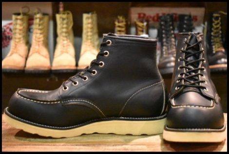 【8E 美品 犬タグ 98年】レッドウィング 8179 アイリッシュセッター 黒 ブラッククローム モックトゥ 編み上げ ブーツ redwing HOPESMORE