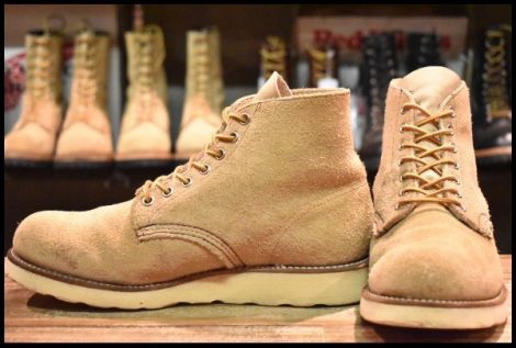【7E 良品 羽タグ 99年】レッドウィング 8167 スエード アイリッシュセッター タン ラフアウト プレーントゥ ブーツ redwing HOPESMORE
