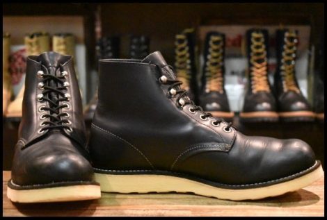 【9D 良品 07年】レッドウィング 8165 アイリッシュセッター 黒 ブラッククローム プレーントゥ 編み上げ ブーツ redwing HOPESMORE