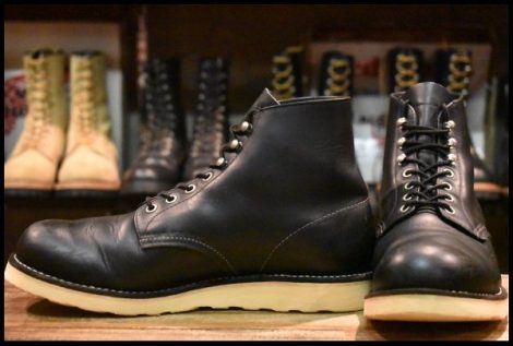 【9D 良品 07年】レッドウィング 8165 アイリッシュセッター 黒 ブラッククローム プレーントゥ 編み上げ ブーツ redwing HOPESMORE
