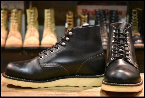 【7D 美品 07年】レッドウィング 8165 アイリッシュセッター 黒 ブラッククローム プレーントゥ 編み上げ ブーツ redwing HOPESMORE