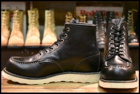 【7E 美品 17年】レッドウィング 8179 アイリッシュセッター 黒 ブラッククローム モックトゥ 編み上げ ブーツ redwing HOPESMORE