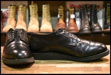 【9D 良品 21年】レッドウィング 101 ポストマン シューズ ブラックシャパラル ローカット 短靴 編み上げ ブーツ redwing HOPESMORE