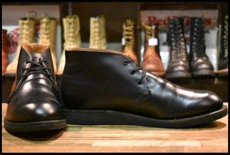【11D 箱付 美品 19年】レッドウィング 9196 ポストマン チャッカ 黒 ブラック シャパラル 短靴 編み上げ ブーツ redwing HOPESMORE